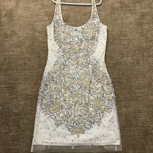 Adrianna Papell Beaded White Dress